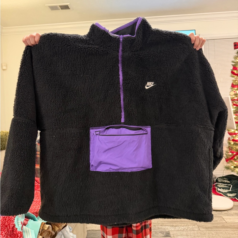 Nike Black and Purple fleece Jacket